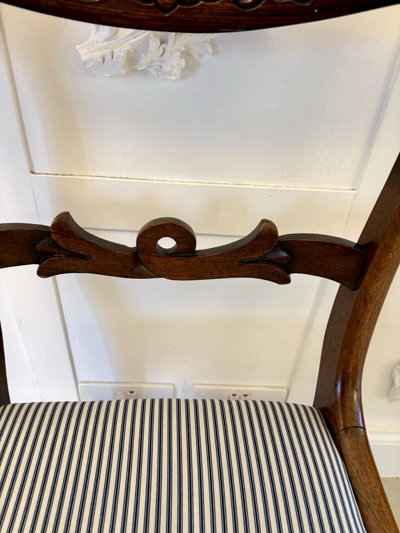 Outstanding Quality Set of 8 Antique Regency Carved Rosewood Dining Chairs - Image 13